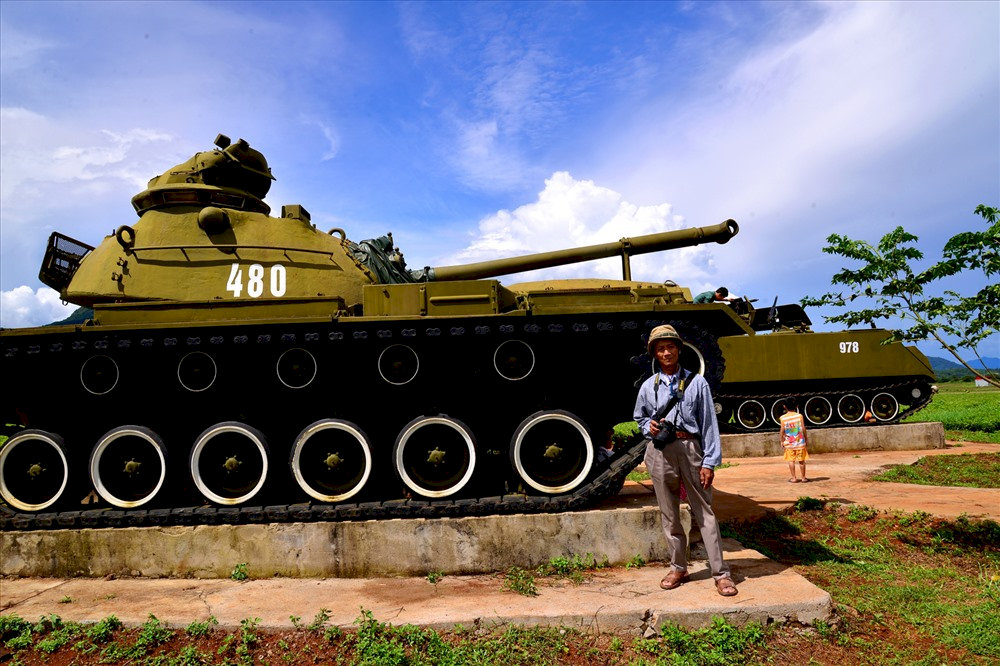 Tanks are displayed in the historical site